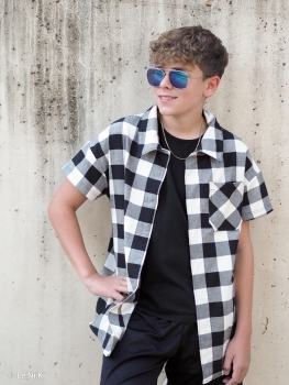 Flanell Baumwollflanell Maverick - Schwarz/Weiss